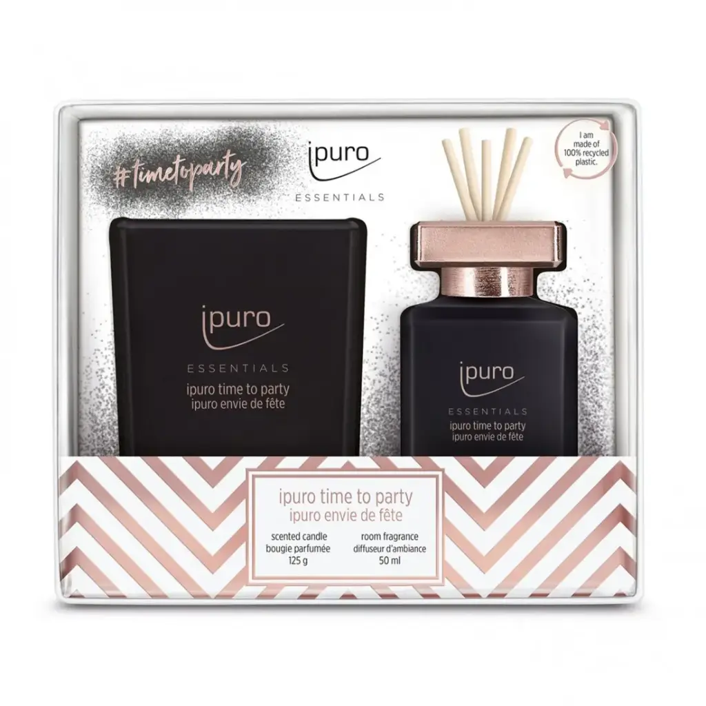 ipuro Time To Party Geurkaars  & Geurstokjes set 