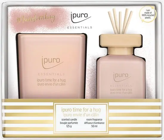 ipuro Time For a Hug Gift Geurkaars & Geurstokjes set